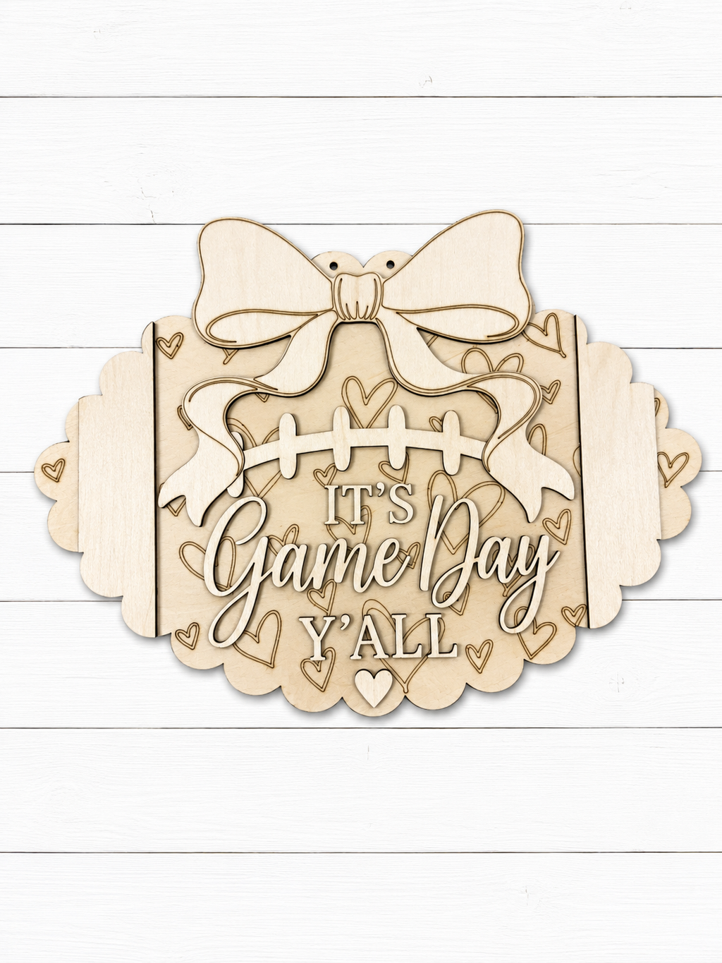 It's Game Day Y'all Football Bow Door Hanger SHINE-DH-010