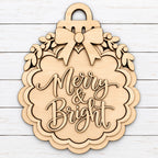 Merry & Bright Layered Wood Christmas Ornament SHINE-OR-011