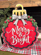 Merry & Bright Layered Wood Christmas Ornament SHINE-OR-011