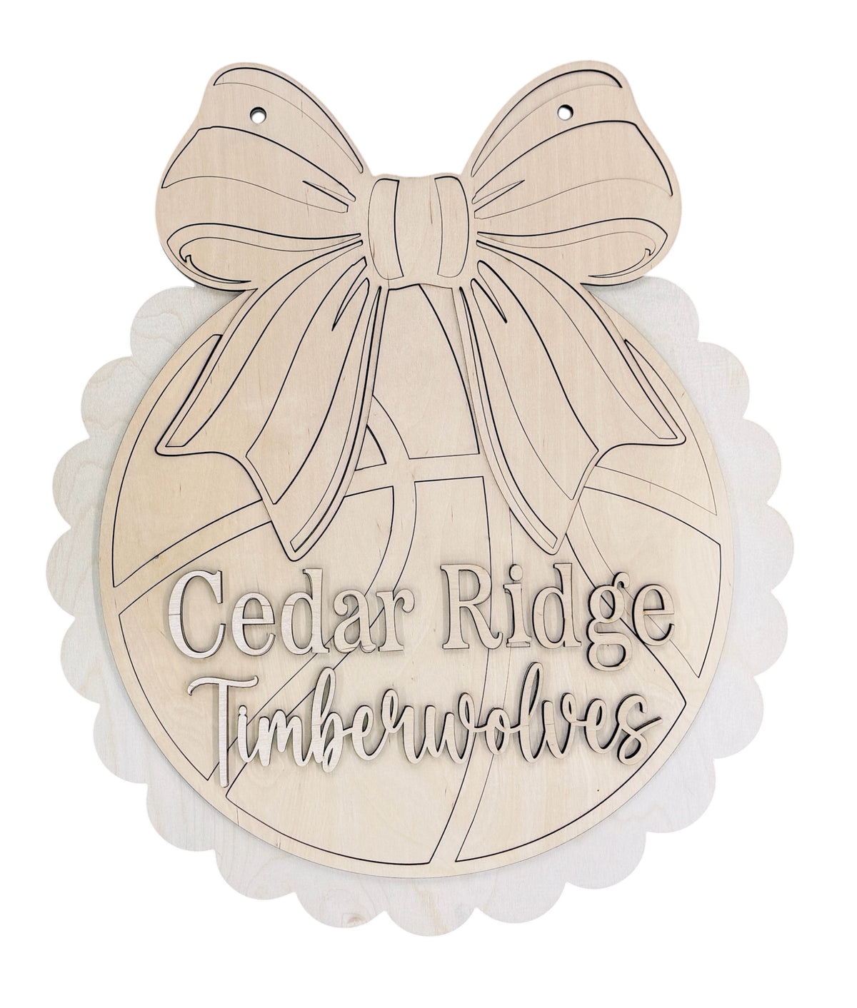 Personalized Basketball Bow Door Hanger SHINE-DH-002