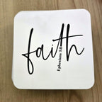 Faith Ephesians 2:8 scripture coaster, UV printed by Rise and Shine Gifts in Dothan, Alabama SHINE-CS-002