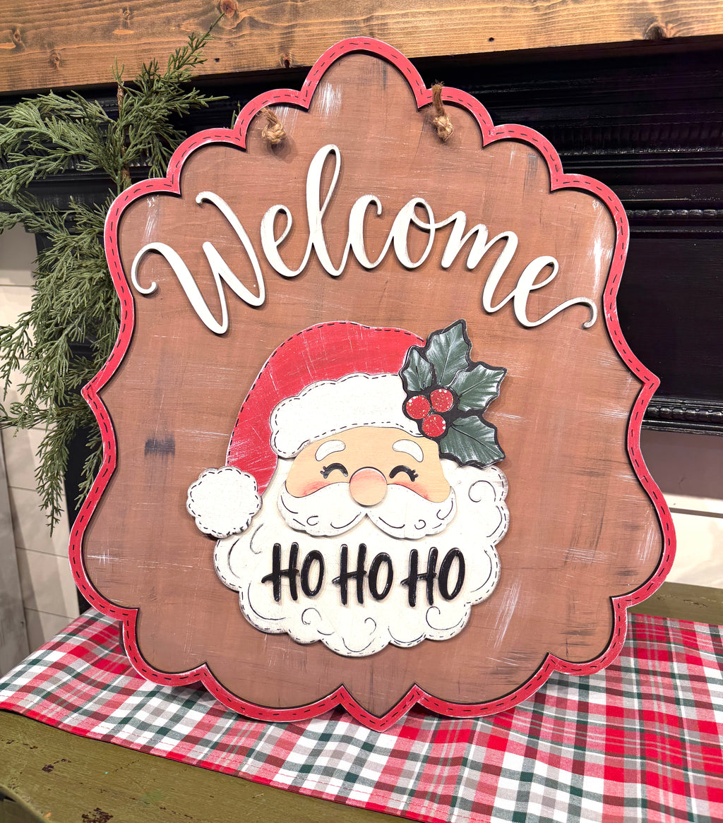 Interchangeable Welcome Santa Christmas Door Hanger SHINE-DH-007