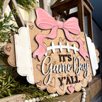 It's Game Day Y'all Football Bow Door Hanger SHINE-DH-010