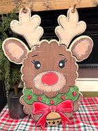 Reindeer with Bell Christmas Door Hanger SHINE-DH-014