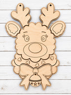 Reindeer with Bell Christmas Door Hanger SHINE-DH-014