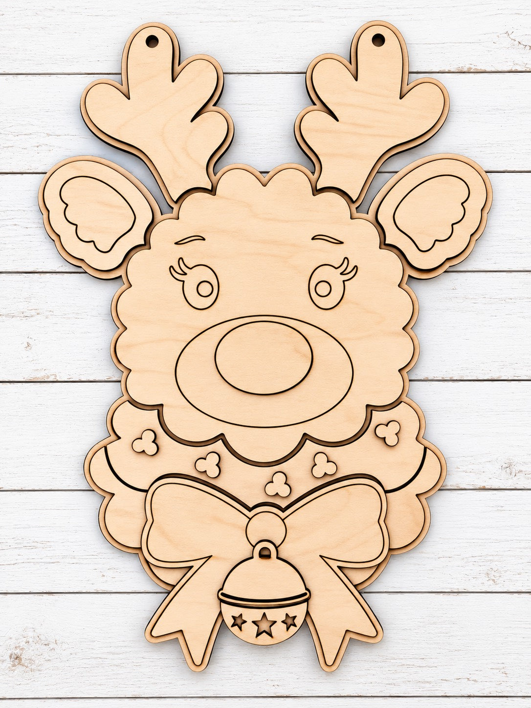 Reindeer with Bell Christmas Door Hanger SHINE-DH-014
