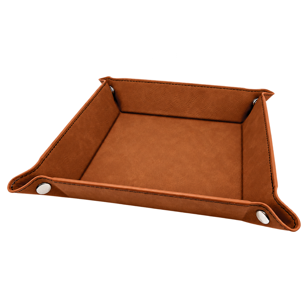 Rawhide leatherette valet tray ready to personalize with a name or monogram by Rise and Shine Gifts in Dothan, Alabama SHINE-VT-001