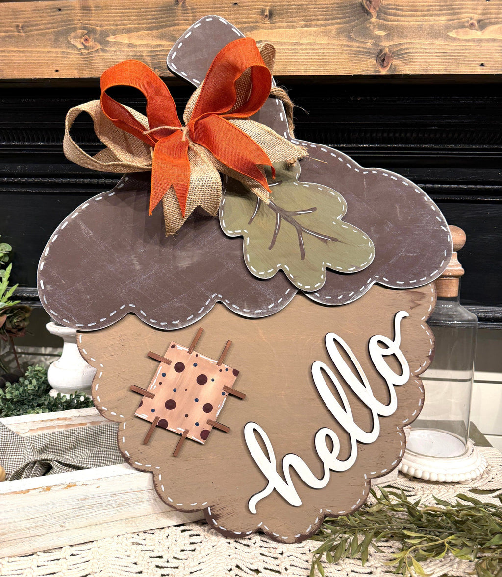 Hello Acorn Fall Door Hanger SHINE-DH-001
