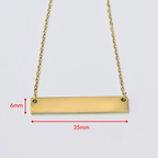 Stainless Steel Horizontal Bar Necklace-Size