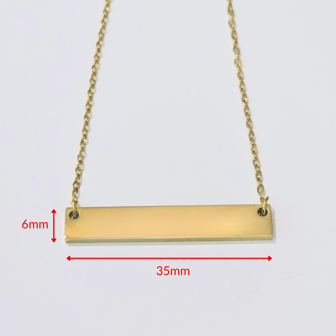 Stainless Steel Horizontal Bar Necklace-Size