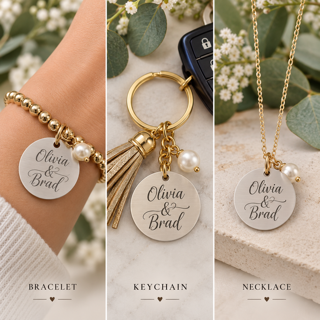 Personalized Stainless Steel HOCO Flower Charm