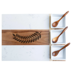 Custom design laser engraved on a marble and wood board   Personalized Charcuterie Board! Crafted from stunning acacia wood and marble, this 11-piece set is the perfect gift for couples or for housewarming parties. 