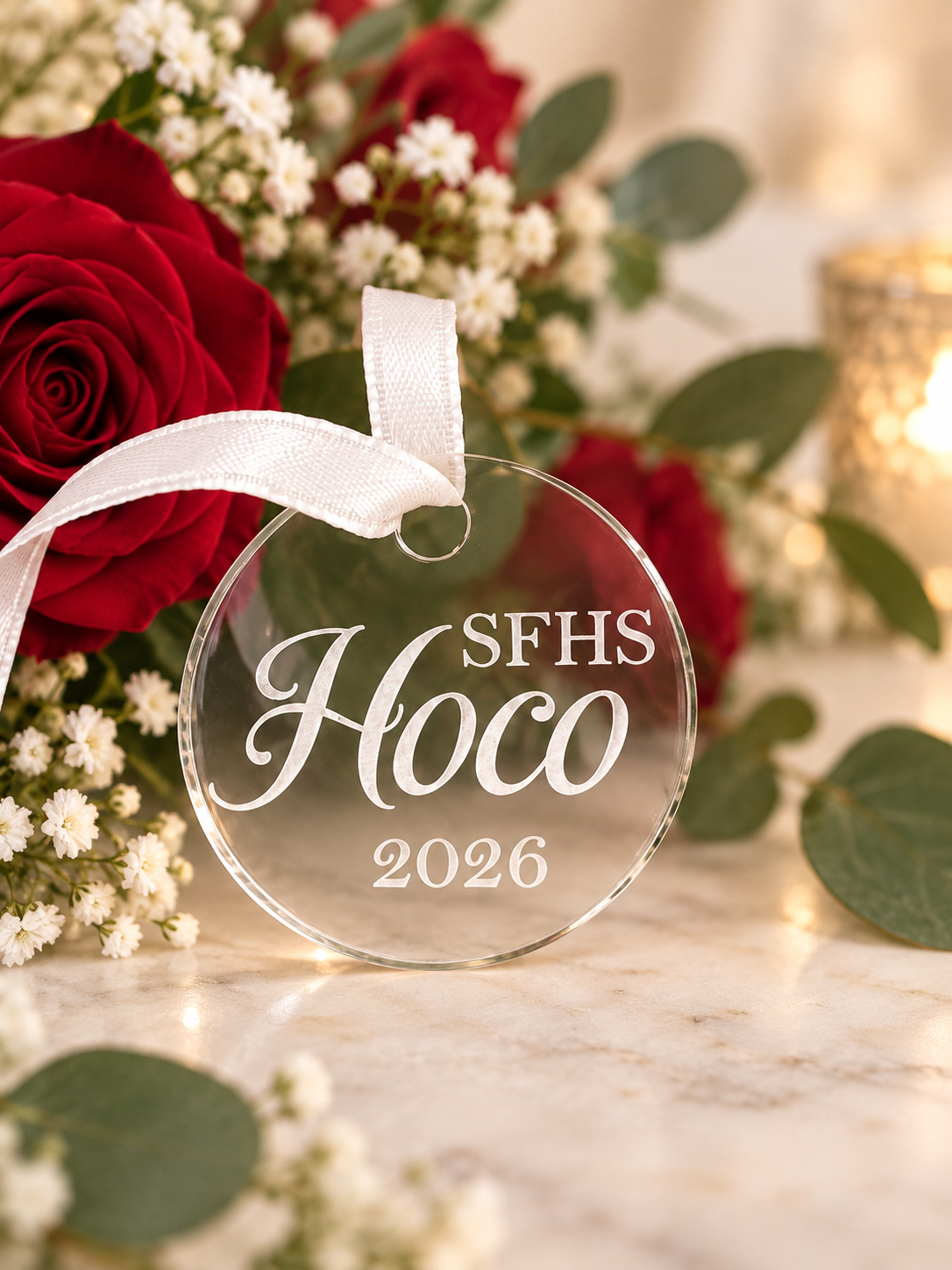 Personalized Stainless Steel HOCO Flower Charm