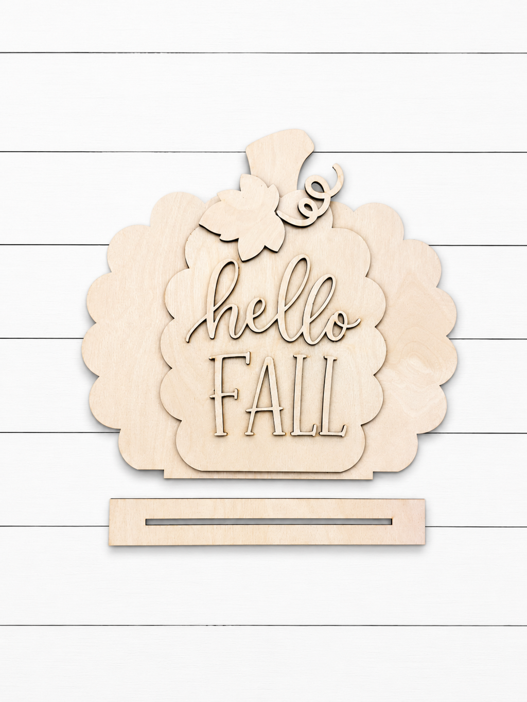 Hello Fall Scalloped Pumpkin Shelf Sitter SHINE-SS-001