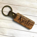Personalized Wood Leather Keychain, Wood Keychain Key Fob for Men/women, First car engraved gift, Monogram laser gift, Custom Wood Keychain