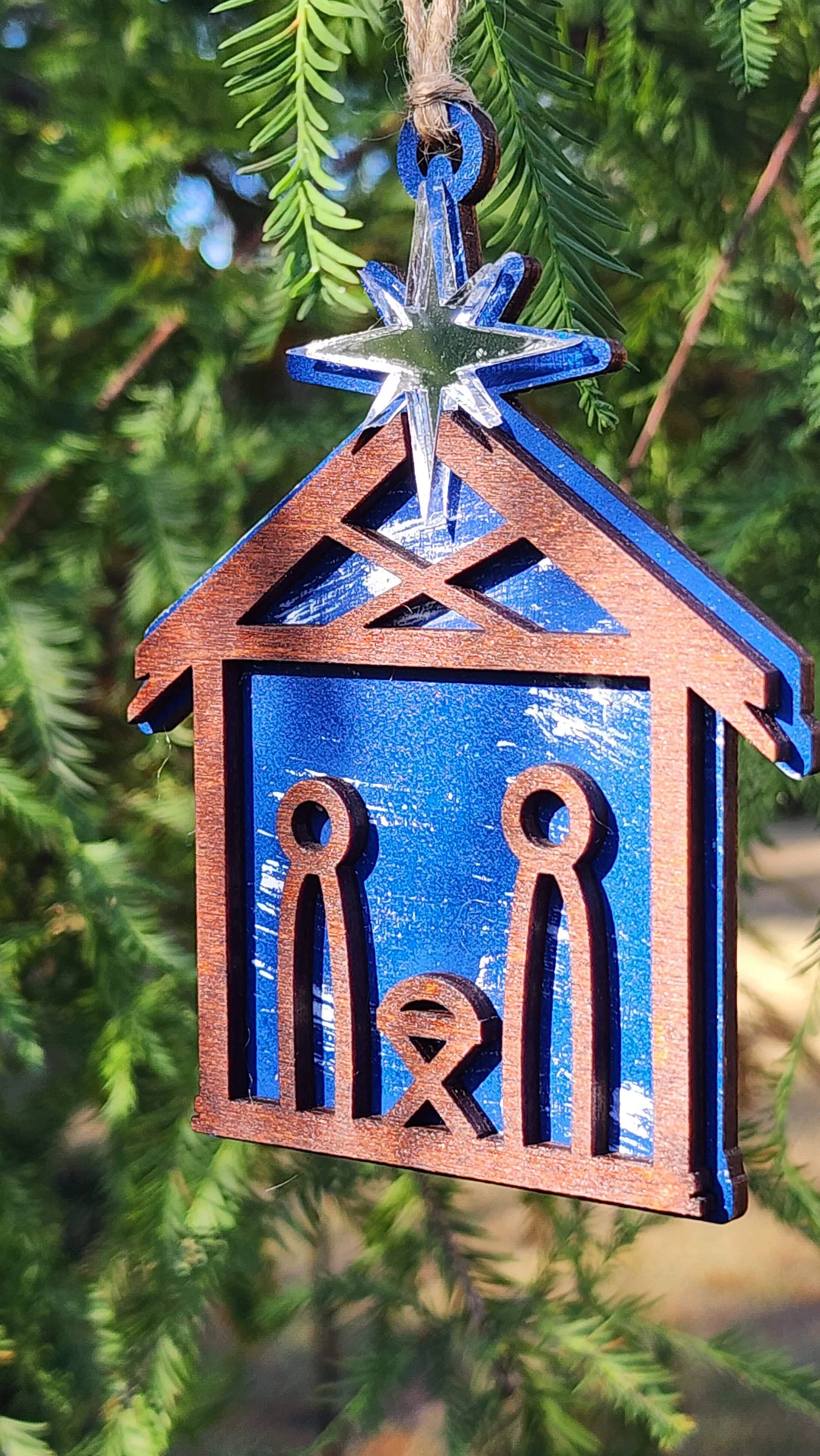 Rustic Nativity Christmas Ornament Keepsake, ornament swap gift