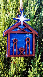 Rustic Nativity Christmas Ornament Keepsake, ornament swap gift