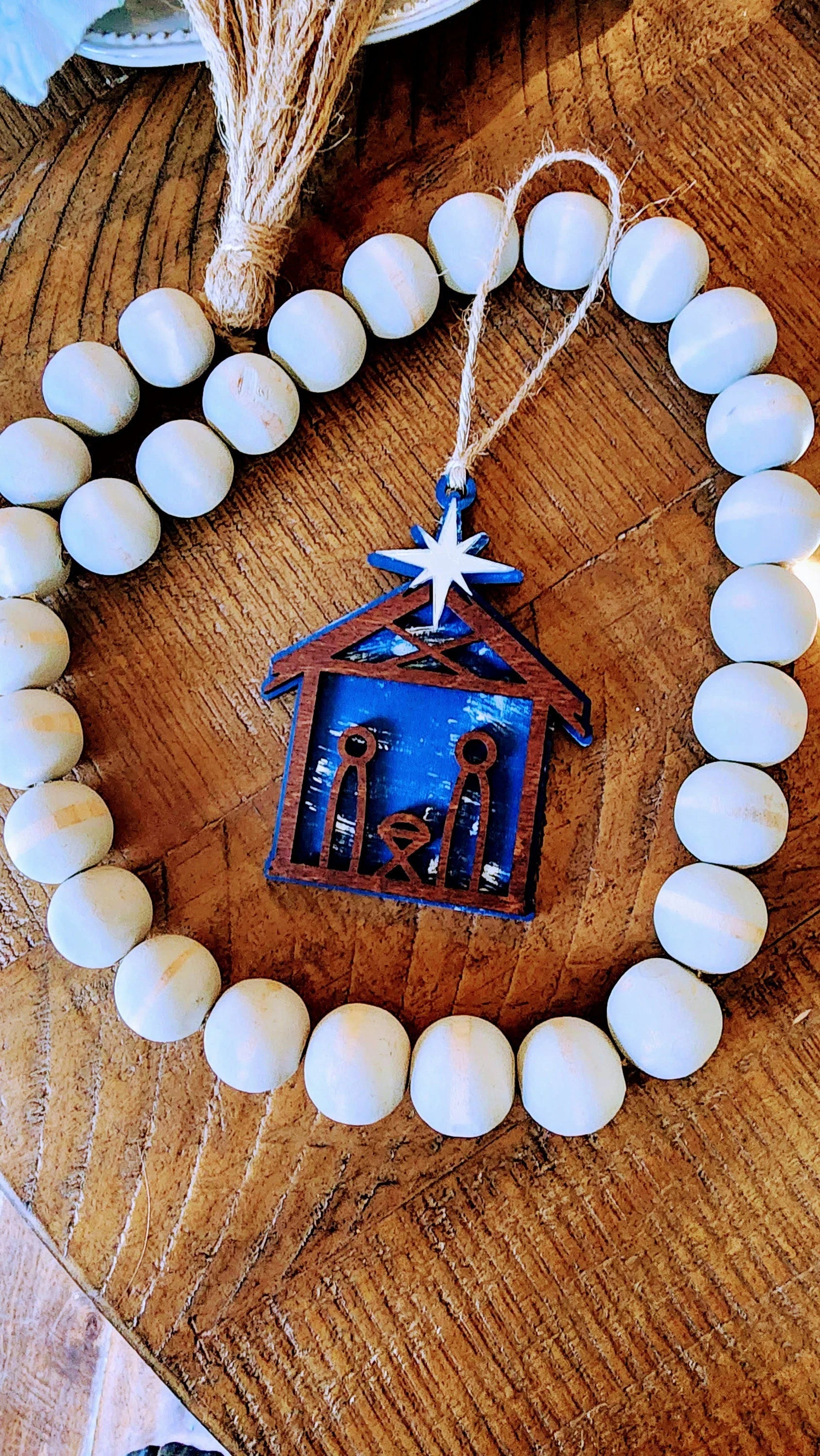 Rustic Nativity Christmas Ornament Keepsake, ornament swap gift