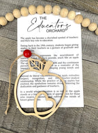Back to School or Christmas teacher gift, apple ornament made of durable maple, teacher holiday gift, educator apple gift, Apple story card ornament